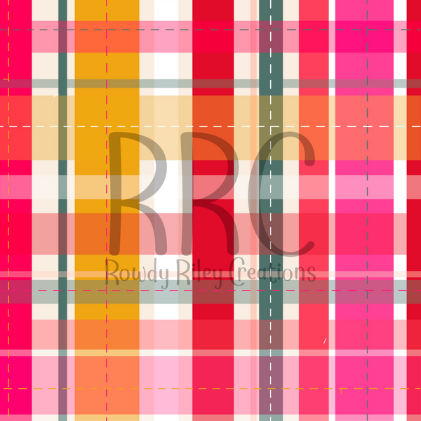 Pink Christmas Ornaments Plaid
