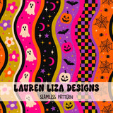 Girly Halloween Wavy Stripes