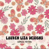 Retro Floral Butterflies