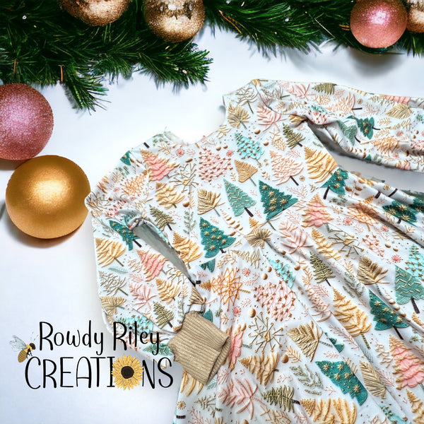 Embroidered Christmas Trees