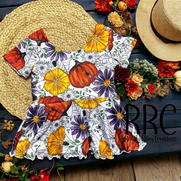 Ghostie Pumpkin Floral (Purple)