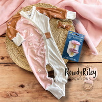 RTS 0/3M River Romper w/bow