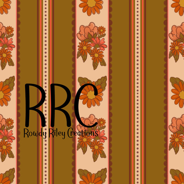 Vintage Floral stripes