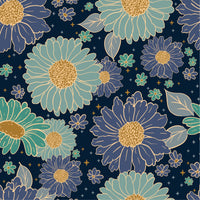 Teal retro Floral