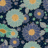 Teal retro Floral