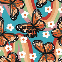 Retro Rainbow Butterflies